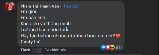 Ốc Thanh Vân ủng hộ Cindy Lư yêu Đạt G: tận hưởng những gì xứng đáng