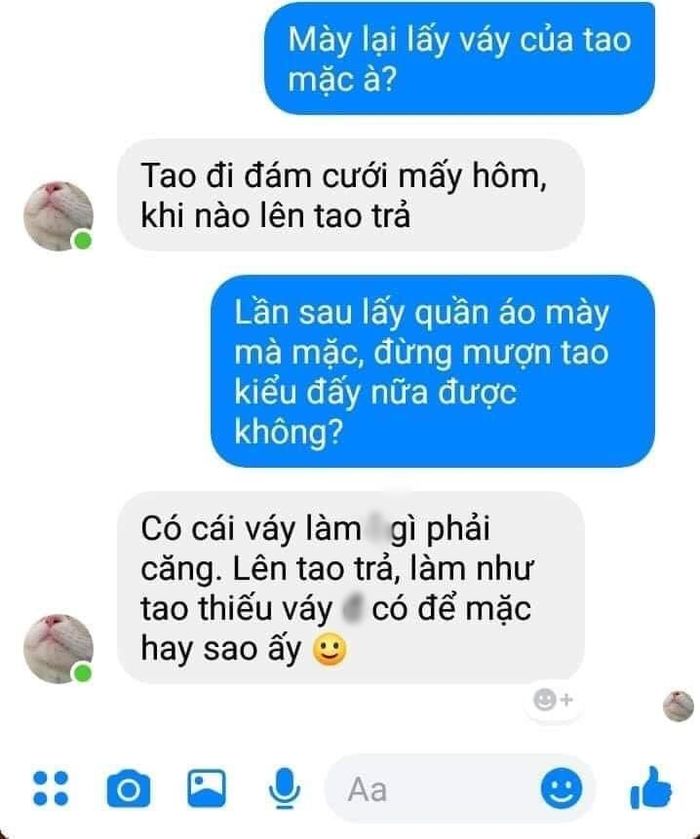 Cô gái ấm ức vì bạn cùng phòng tự ý lấy váy mình mặc còn nạt nộ ngược