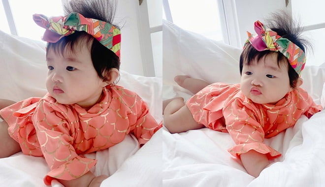 Con gái Đông Nhi ghi điểm với rổ tạo hình siêu cưng