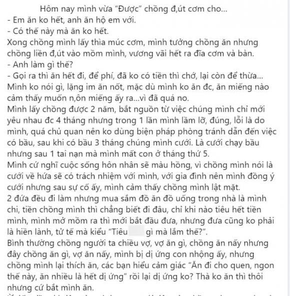 Tiếc tiền khi ăn quán chồng ép vợ ăn hết nhẵn, đút nhộng dù cô dị ứng