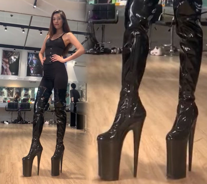 Hoa hậu Khánh Vân tập catwalk trên đôi giày 25cm khiến CĐM thót tim