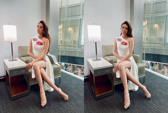 Khánh Vân thay 4 bộ đồ trên đường sang Mỹ: quá cảnh cũng phải đẹp!