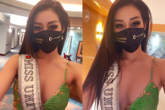 Khánh Vân tiếp tục chiến thuật màu nổi ở Miss Universe ngày thứ 2