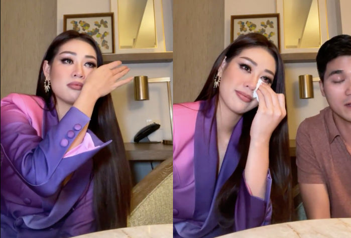 Khánh Vân tiếp tục thay 2 bộ cánh, bật khóc dữ dội khi livestream