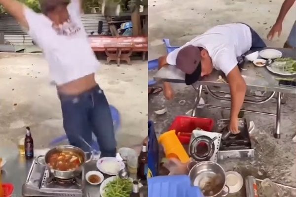 Mải mê chụp ảnh “cúng phây”, thanh niên làm lật úp nguyên nồi lẩu