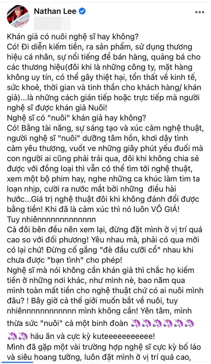 Nathan Lee: khán giả nuôi nghệ sĩ mà nhiều nghệ sĩ rất trịch thượng