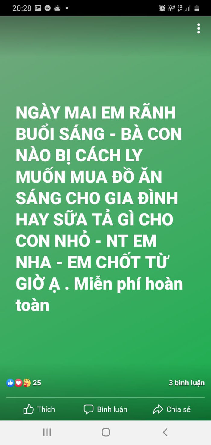 Nghĩa tình ở chung cư Thủ Đức bị cách ly: Cafe, bánh mì được miễn phí