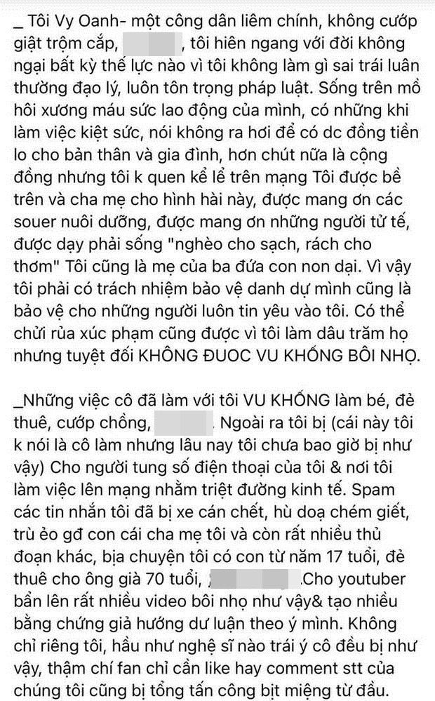 Nữ hoàng không ngán ai Vy Oanh tiếp tục đáp trả bà Phương Hằng