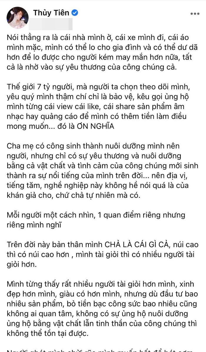 Thuỷ Tiên: Mình tự thấy chưa đủ tài năng để được gọi là 1 nghệ sĩ