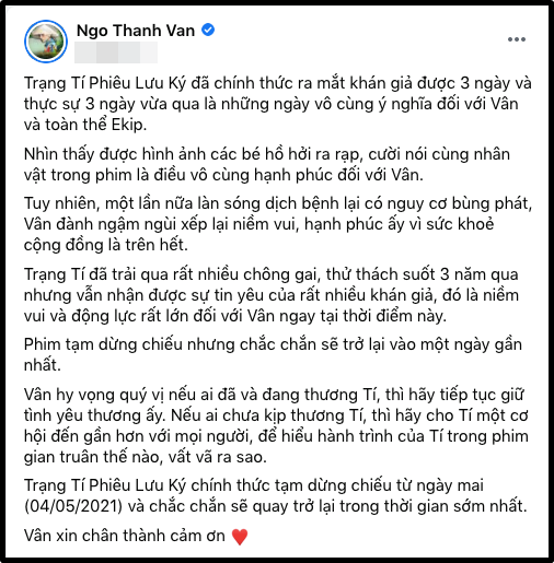 Trước nguy cơ thua lỗ nặng, Ngô Thanh Vân: Hãy cho Tí một cơ hội
