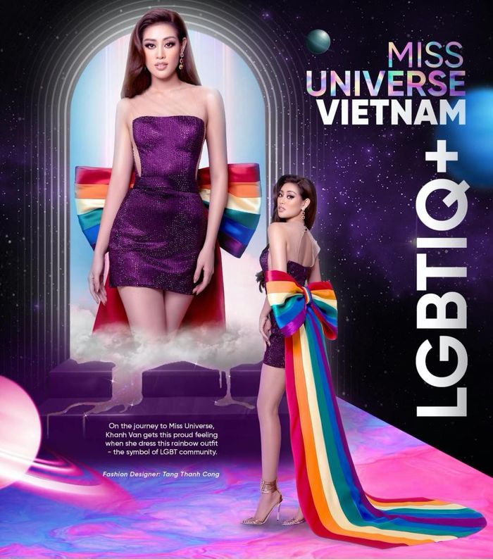 Trước thềm Chung kết, Khánh Vân diện váy lục sắc ủng hộ cộng đồng LGBT