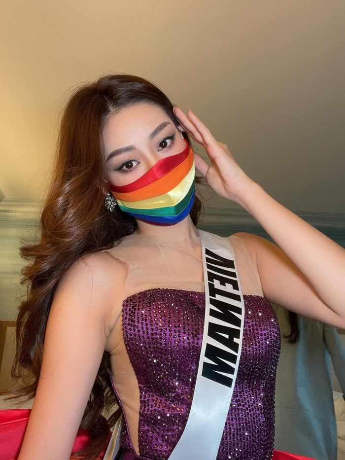 Trước thềm Chung kết, Khánh Vân diện váy lục sắc ủng hộ cộng đồng LGBT
