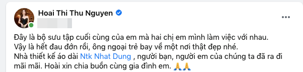 Võ Hạ Trâm và các sao Việt khóc thương, tiễn biệt NTK Nhật Dũng