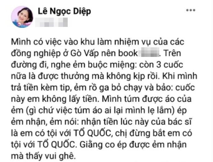 Anh xe ôm chở bác sĩ rồi từ chối nhận tiền: Có tội với Tổ quốc lắm