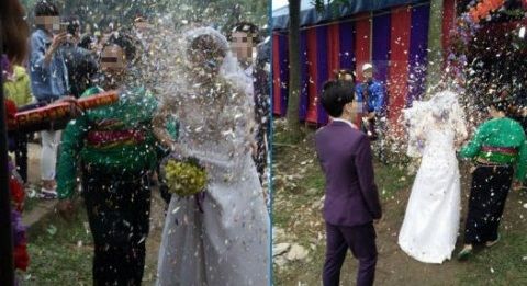 Bị lừa dối thanh niên đến rải tiền ở đám cưới bạn gái cũ gây tranh cãi