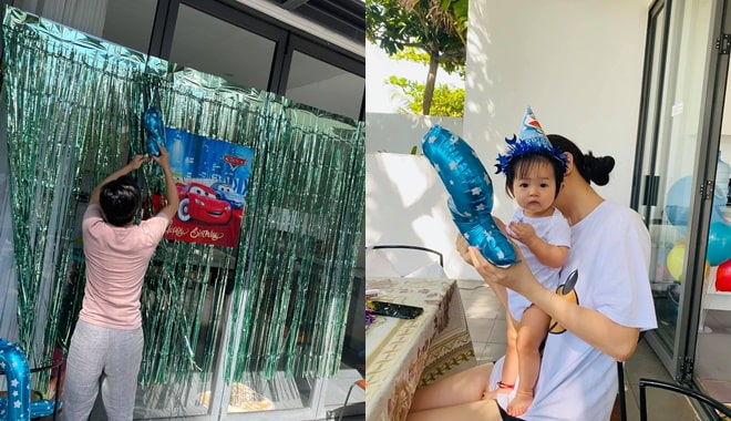 Biểu cảm của ái nữ nhà Đàm Thu Trang khi lần đầu dự sinh nhật Subeo