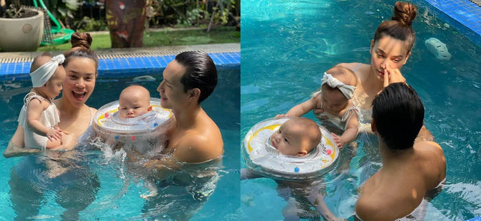 Bố bỉm Vbiz tắm cho con: Người chuyên nghiệp, người bị vợ cảnh cáo