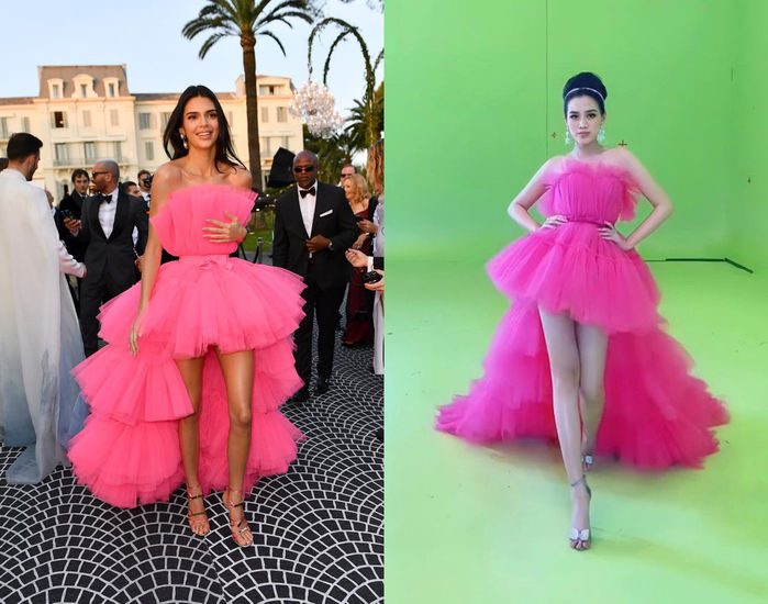 Đỗ Thị Hà chặt đẹp Kendall Jenner khi diện cùng kiểu váy