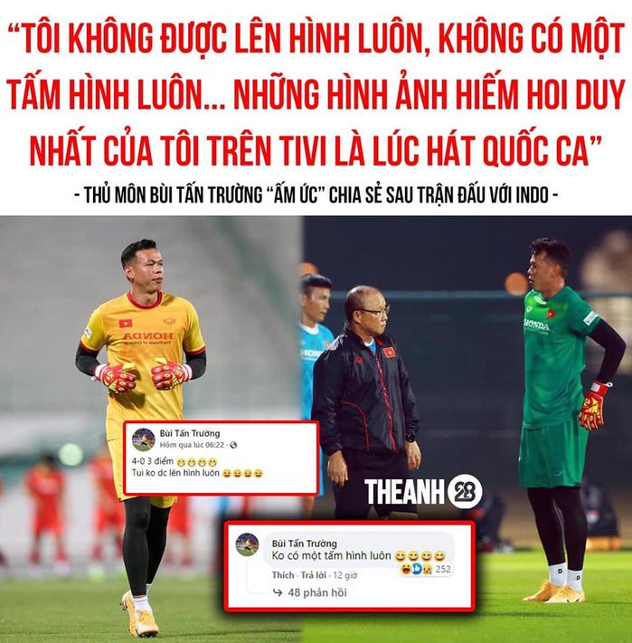 Đồng đội toàn ảnh đẹp, thủ môn Tấn Trường giận vì chẳng có nổi một tấm