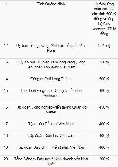 Khi các đại gia Việt ủng hộ quỹ Vắc xin: 400, 500 tỷ là bình thường