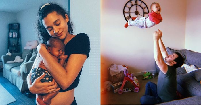 Phì cười trước sự khác biệt trời vực giữa Cha và Mẹ khi chăm con