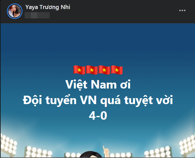 Nghệ sĩ vỡ oà trước chiến thắng 4-0 của tuyển Việt Nam