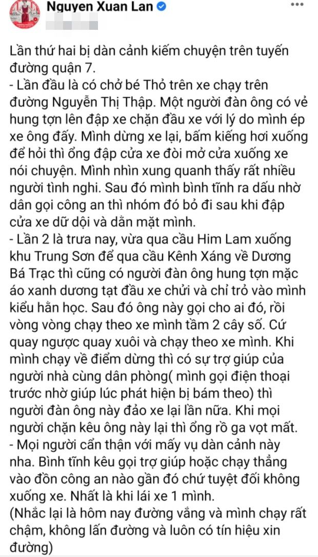 Nguy hiểm rình rập sao Việt trên đường: Xuân Lan 2 lần bị chặn đầu xe