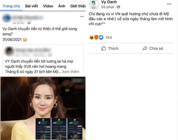 Sự thật về việc Vy Oanh chuyển tiền từ thiện nhưng ngày ở tương lai