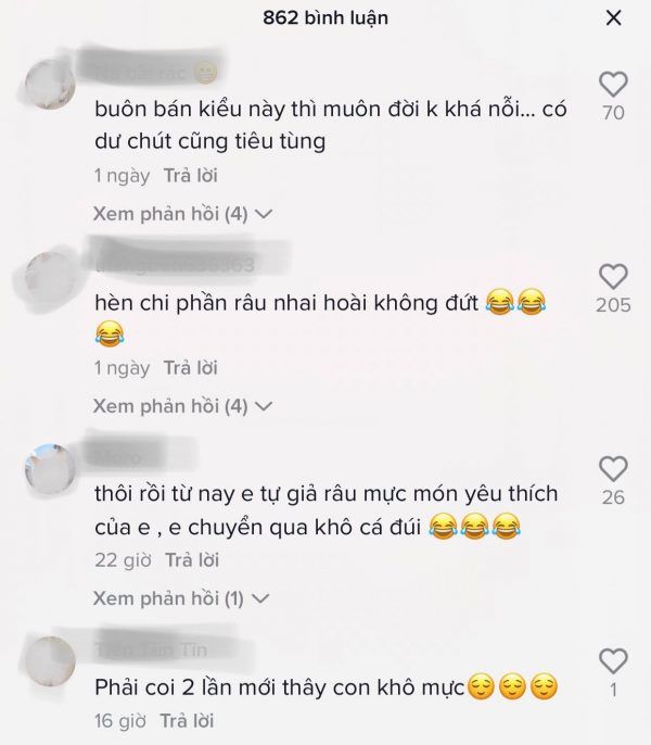 Tiểu thương dùng keo 502 dán râu mực, CĐM: Đừng than sao tẩy chay nhé