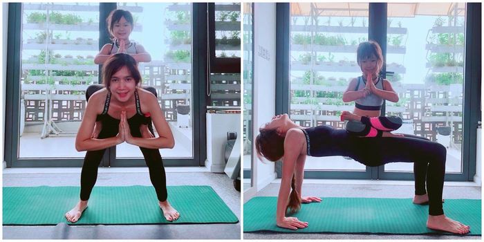 2 thái cực tập yoga của con sao Việt: Bên thành thạo, bên khóc mếu