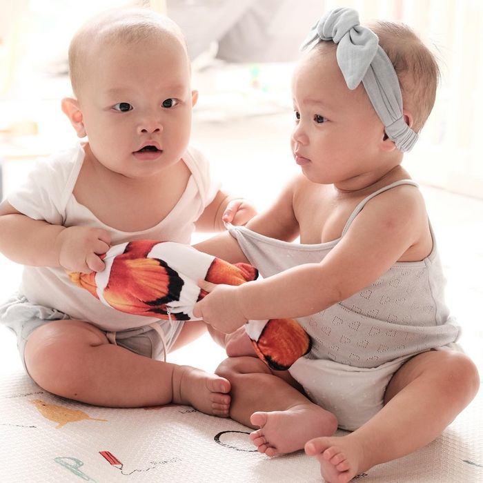 Leon giang hồ giật đồ chơi của chị, Lisa la hét cầu cứu: Mẹ coi em kìa