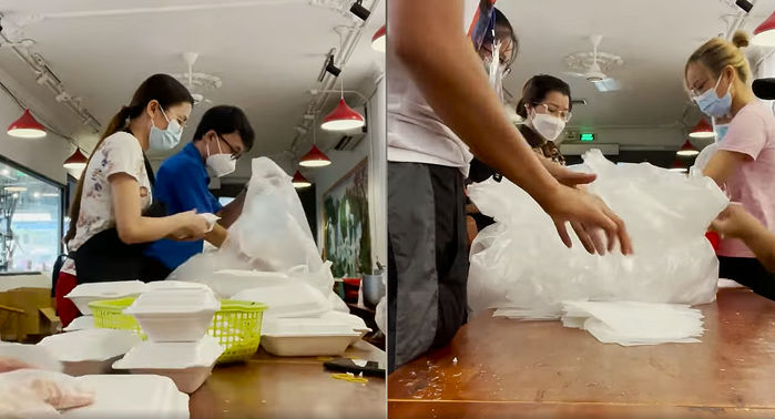 Hết đi làm shipper, H'Hen Niê lại lau dọn, rửa chén ở bếp ăn từ thiện