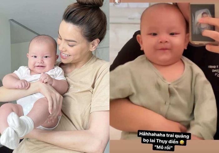 Leon mới 8 tháng tuổi đã biết nịnh ba trước khi đi ngủ
