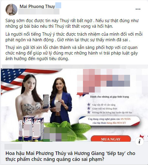 Sao Việt hối hận vì quảng cáo sản phẩm dỏm: Mai Phương Thúy xin chừa