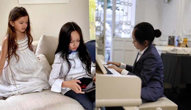 Những bà mẹ sao Việt cho con trai để tóc dài mượt