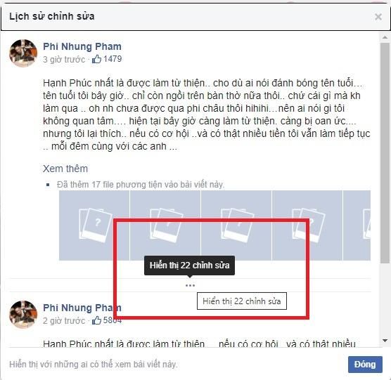 Phi Nhung càng bị oan ức tôi lại càng thích nhưng sửa status 22 lần