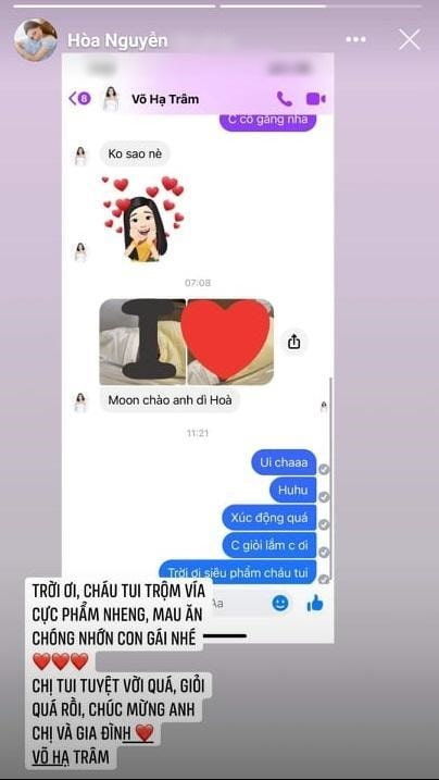 Sao Việt thi nhau chúc mừng Võ Hạ Trâm mẹ tròn con vuông