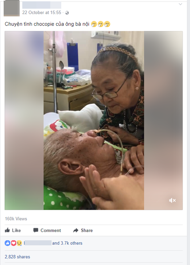Thương chồng bệnh, cụ bà âu yếm chạm môi, cụng trán để động viên