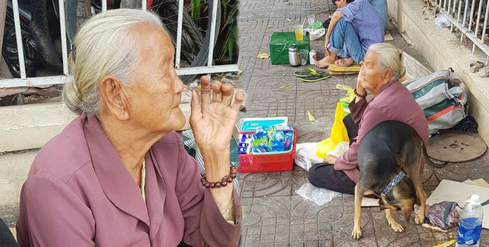 Bà cụ lượm ve chai 30 năm ngủ lề đường, dốc tiền nuôi 2 chú chó