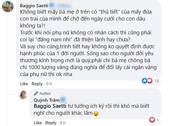 Vợ chồng Baggio bênh vực cô gái bị từ chối hẹn hò vì trinh tiết
