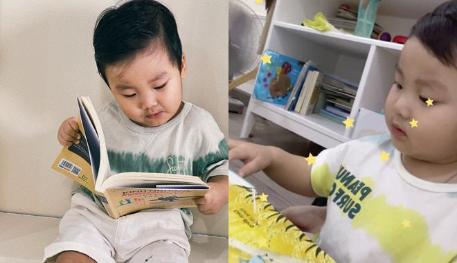 Chăm học từ tấm bé, con sao Việt mới vài tháng tuổi đã cực thông minh