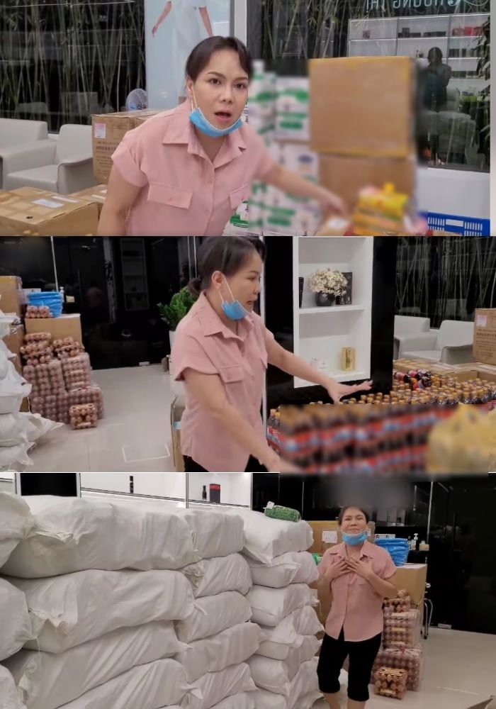 Sao Việt biến biệt thự thành kho chứa lương thực để tiếp tế bà con