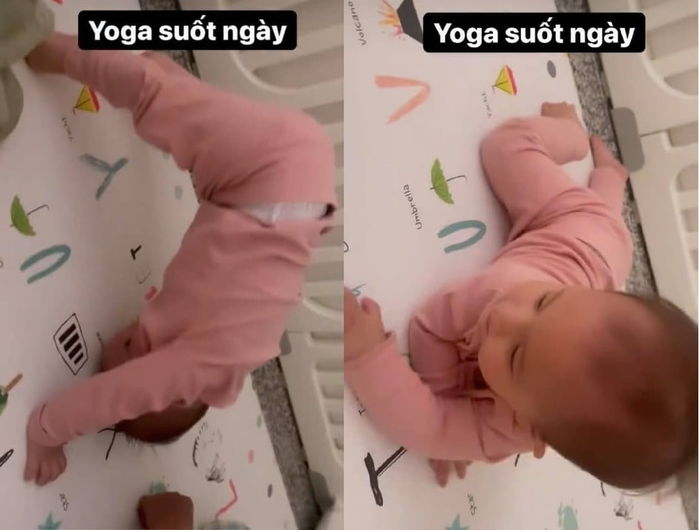 Đúng chuẩn con nhà nòi: Lisa mới 9 tháng tuổi đã mê tập yoga