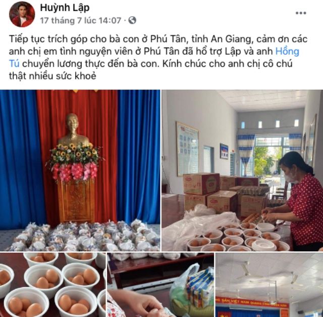 Huỳnh Lập miệt mài làm từ thiện, giúp từ sinh viên đến bà con An Giang