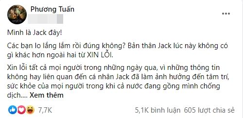 Jack: Muốn có trách nhiệm với con, hiện không trong mối quan hệ nào