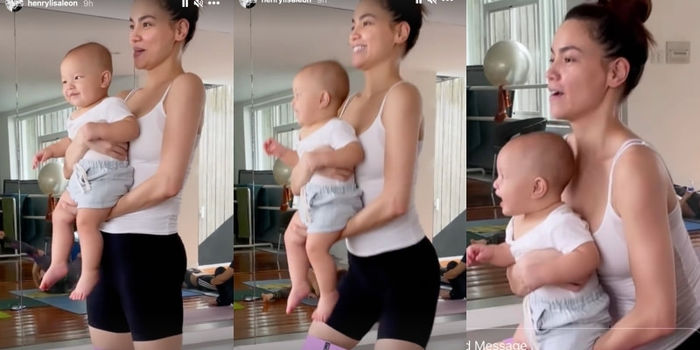 Sau tiêm ngừa, Leon hóa thành cục tạ ngoan giúp mẹ Hà tập squat