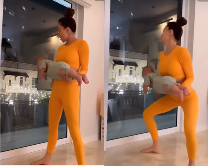 Sau tiêm ngừa, Leon hóa thành cục tạ ngoan giúp mẹ Hà tập squat