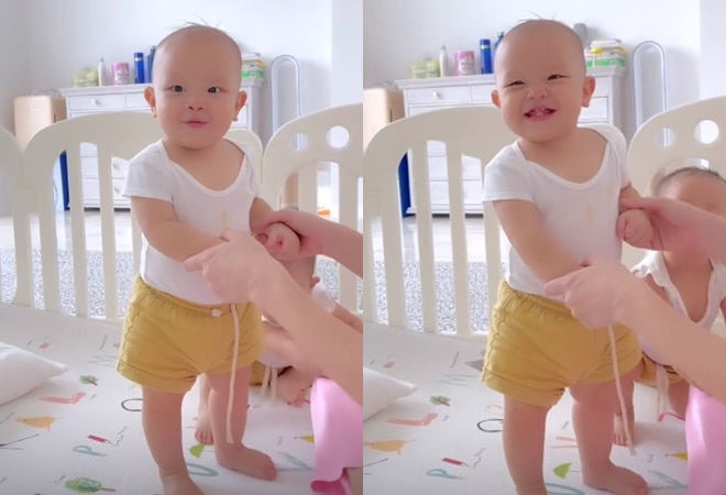 Lisa 9 tháng đã phân biệt được màu sắc, không uổng công Subeo chỉ bảo