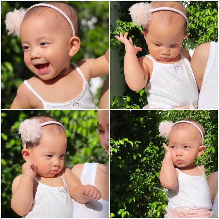 Lisa 9 tháng tuổi: Thích chụp ảnh tự sướng, biết cắm hoa cùng mẹ