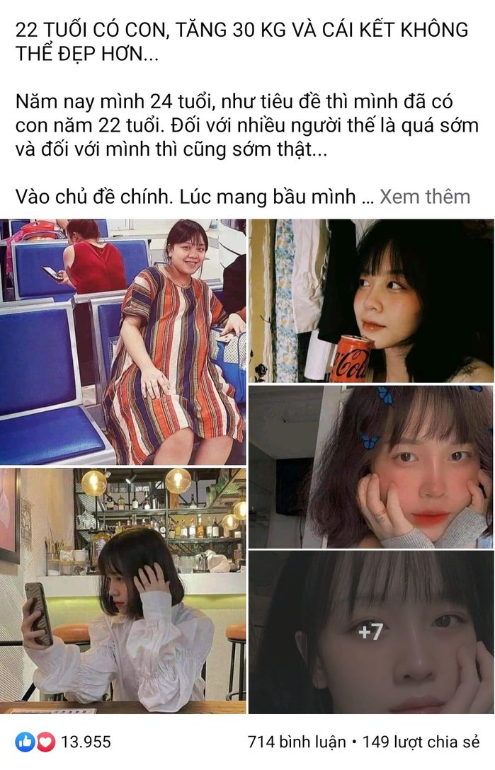 Mẹ 9X tăng 30kg khi mang thai, 2 năm sau sinh nhìn như em chưa 18
